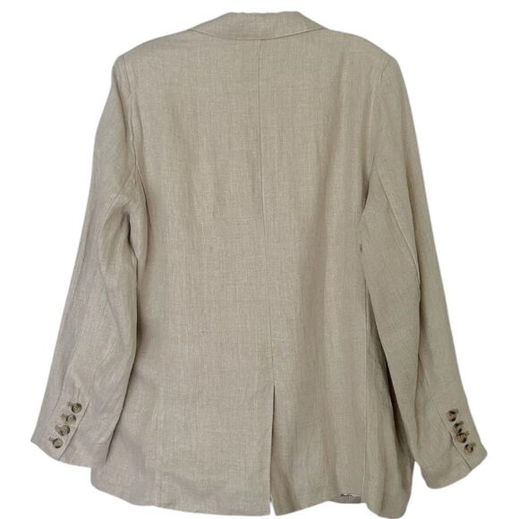 Sundance 100% Linen Blazer Women’s XL Beige Cotton Lined Single Button Jacket - Picture 3 of 6
